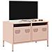 Mobile Tv Rosa 68x39x43,5cm In Acciaio Laminato A Freddo - Foto miniatura 2
