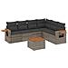 Set Divani Da Giardino 7 Pz Con Cuscini Grigio In Polyrattan - Foto miniatura 2