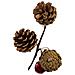 Bouquet Decorativo Natalizio, 3 Pigne Con Campanella. - Foto miniatura 1