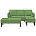Divano da giardino  con panca e cuscini in velluto verde chiaro L, Divano a 3 posti  con chaise in velluto verde chiaro 160 cm, Panca  verde chiaro 113x57x39 cm in velluto - Foto miniatura 2