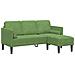 Divano da giardino  con panca e cuscini in velluto verde chiaro L, Divano a 3 posti  con chaise in velluto verde chiaro 160 cm, Panca  verde chiaro 113x57x39 cm in velluto - Foto miniatura 3