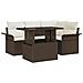 Set Divano da Giardino  5 Pezzi con Cuscini Marrone Poly Rattan, Divano da Giardino  2 Posti con Spazio di Stoccaggio e Cuscini Marrone Poly Rattan - Foto miniatura 1