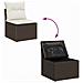 Set Divano da Giardino  5 Pezzi con Cuscini Marrone Poly Rattan, Divano da Giardino  2 Posti con Spazio di Stoccaggio e Cuscini Marrone Poly Rattan - Foto miniatura 6