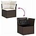 Set Divano da Giardino  5 Pezzi con Cuscini Marrone Poly Rattan, Divano da Giardino  2 Posti con Spazio di Stoccaggio e Cuscini Marrone Poly Rattan - Foto miniatura 7