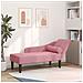 Chaise Lounge con Cuscini Rosa in Velluto - Foto miniatura 2