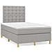 Letto a Molle Materasso e LED Grigio Chiaro 120x190 cm Tessuto - Foto miniatura 2