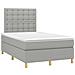 Letto a Molle Materasso e LED Grigio Chiaro 120x190 cm Tessuto - Foto miniatura 3