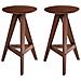 Set Di 2 Sgabelli Da Bar Aroma Legno Marrone Scuro - Foto miniatura 2