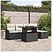 Set Divano da Giardino con cuscino 6 pcs Nero Poly Rattan - Foto miniatura 2