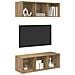 Mobiletti TV a parete 2 pcs rovere artigianale 37 x 37 x 107 cm - Foto miniatura 3