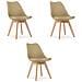 Sedia VALORA RIXK - Design moderno beige scuro con gambe in faggio x 3 - Foto miniatura 1