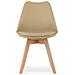 Sedia VALORA RIXK - Design moderno beige scuro con gambe in faggio x 3 - Foto miniatura 3
