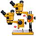 Mikroscopio Stereoscopico Trinoculare Sirius Pro Mssp-t-ps1-o - Zoom 7-50x | Oculare Wf10x / 22 | Sistema Ottico Greenough | Colore Arancione - Foto miniatura 3