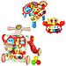 Camminatore 4-in-1, spingi, tavolo, multifunzionale, musicale, educativo, cavalcabile, rosa - Foto miniatura 4