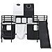 Struttura del letto loft per bambini Nero 107 x 200 cm Metallo - Foto miniatura 6