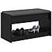 Panca per ingresso con cuscino Rovere Nero 83 x 38 x 45 cm - Foto miniatura 3
