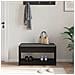 Panca per ingresso con cuscino Rovere Nero 83 x 38 x 45 cm - Foto miniatura 4