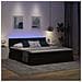 Letto con luci a strisce a LED Nero 200 x 200 cm Velluto - Foto miniatura 6