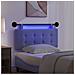 Testiera sospesa Con luce LED Blu jeans Tessuto - Foto miniatura 5