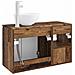 Set di mobili per il bagno 2 pz Legno antico - Foto miniatura 9
