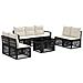 Set Divano da Giardino 8 pz Nero e Bianco Crema polyrattan - Foto miniatura 1