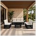 Set Divano da Giardino 8 pz Nero e Bianco Crema polyrattan - Foto miniatura 9