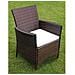 Set da Pranzo da Giardino 7 pz con Cuscini Polyrattan Marrone - Foto miniatura 3