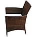 Set da Pranzo da Giardino 7 pz con Cuscini Polyrattan Marrone - Foto miniatura 6