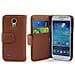 Custodia Compatibile Con Samsung Galaxy S4 Mini In Marrone Castagno - Coperchio Protettivo In Similpelle Liscia E Tasca Per Carte Di Credito - Foto miniatura 3