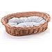 Letto Vimini Gatti Cani Animali Domestici. Cestino Taglia 10. Cuscino Grigio Punteggiato - Foto miniatura 1