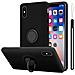 Custodia Compatibile Con Apple Iphone X / Xs In Liquid Nero - Coperchio Protettivo In Silicone Tpu Flessibile Con Anello - Foto miniatura 1