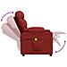 Poltrona Massaggiante Elettrica Rosso Vino in Tessuto - Foto miniatura 6