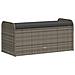 Cassapanca Con Cuscino Grigia 115x51x52 Cm In Polyrattan - Foto miniatura 5