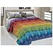 Copriletto Piquet Primavera Estate 100% Cotone Disegno Arcobaleno Singolo Multicolore - Foto miniatura 1
