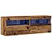 Armadi da muro per TV  con luci LED 2 pezzi in legno antico 60x30x40 cm - Foto miniatura 1