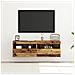 Armadi da muro per TV  con luci LED 2 pezzi in legno antico 60x30x40 cm - Foto miniatura 9