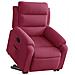 Poltrona Alzapersona Reclinabile Rosso Vino in Velluto - Foto miniatura 3