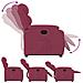 Poltrona Alzapersona Reclinabile Rosso Vino in Velluto - Foto miniatura 7