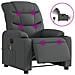 Poltrona Reclinabile Massaggio Elettrica Grigio Scuro Tessuto - Foto miniatura 1