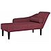 Chaise Lounge con Cuscini Rosso Vino in Tessuto - Foto miniatura 1