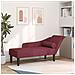Chaise Lounge con Cuscini Rosso Vino in Tessuto - Foto miniatura 2