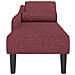 Chaise Lounge con Cuscini Rosso Vino in Tessuto - Foto miniatura 4