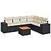 Set Divani da Giardino con Cuscini 7pz Nero Polyrattan - Foto miniatura 1