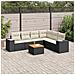 Set Divani da Giardino con Cuscini 7pz Nero Polyrattan - Foto miniatura 2