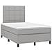 Letto a Molle Materasso e LED Grigio Chiaro 120x190 cm Tessuto - Foto miniatura 3