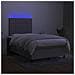 Letto a Molle Materasso e LED Grigio Chiaro 120x190 cm Tessuto - Foto miniatura 4