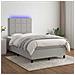Letto a Molle Materasso e LED Grigio Chiaro 120x190 cm Tessuto - Foto miniatura 5