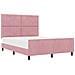 Letto Rosa 140x190 cm in Velluto - Foto miniatura 1