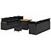 Set Divano da Giardino con cuscino 11 pcs Nero Poly Rattan - Foto miniatura 1