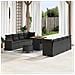 Set Divano da Giardino con cuscino 11 pcs Nero Poly Rattan - Foto miniatura 2